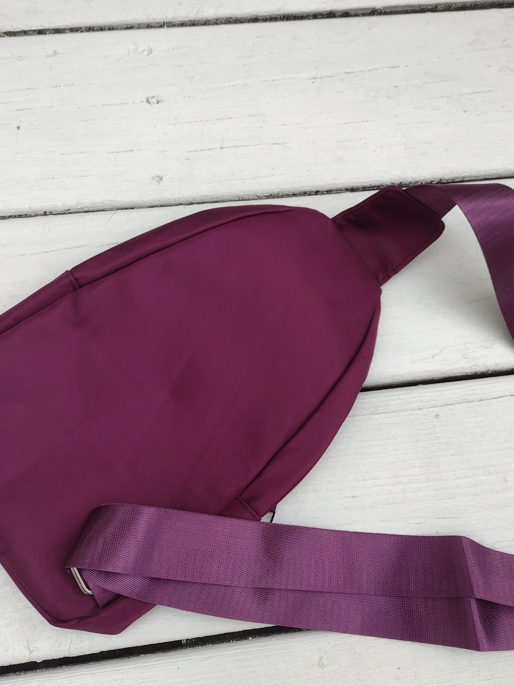 Quilted Plum Crossbody Sling Bag - Unbranded